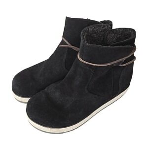 Merrell Boots Juno Bluff Polar Black Suede Waterproof Snow Faux Fur Ankle Sz 8.5